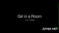 Delightful Mila K. got naked and started masturbating