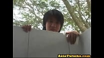 Athletic Asian breeding twink after rimjob and shower