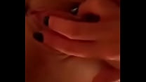 Chick loves rubbing herself while filming herself in the bathroom