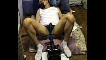 Old man having fun with his toy