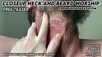 Closeup Neck and Beard Worship From Underneath Him