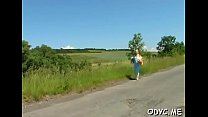 Diminutive titted slut gangbanged hard