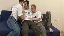 Felching Three Gays Anal Creampie