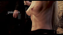Blonde Whipped on Her Chest