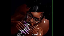 3D EBONY SLUT SUCKS BBC IN THE META VERSE