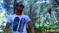Big tits tattooed skank Damaris Leo fuking in the woods