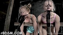 Chained up honey gets doggystyle plowing from