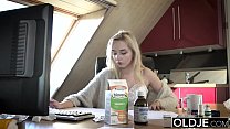 Young Old porn Martha gives grandpa a blowjob and has sex with his old dick