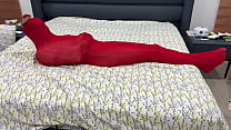 Nylon Encasement Mummification Locked in Pantyhose Cocoon Can't Escape or Break Free From Being Put Into Stretchy Hose