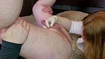 Sexy Doctor Urologist with big tits and ass massages patient's prostate and rides his cock to creampie