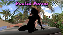 Presentation of the hungarian virtual model Laura Horvath posing on a beach in the Metaverse of Secondlife