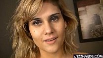 Chick takes her pants off handles cock