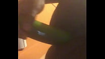 Fucking ass with cucumber