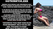 HKJ dildo, belly bulge, anal prolapse