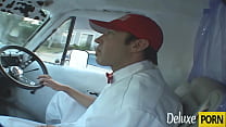Ice cream dude bangs two horny chicks