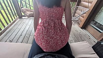teasing and seducing him outside in public shaking my ass