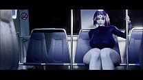 MILF mom got possessed by alien in train.
