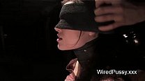 Bdsm brunette babe waxed and t. with electricity in femdom scene