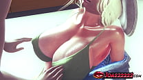 Big Tits Bikini Teen Enjoying Breast Rub & Tongue Fuck - Intense Orgasm in 3D Animation