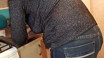 I secretly masturbate under my T-shirt in the kitchen while my stepmom is preparing breakfast for me