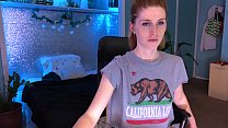 Unaware Redhead Cums To Porn While Being Recorded