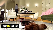 Very small teen versus horny stepdad Acrobatic fuck