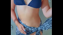 Sun-Kissed Latina Cutie Cleans Her Body in a Steamy Post-Beach Shower