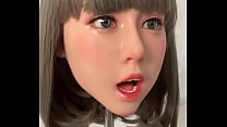 Silicone love doll Coco head with movable jaw.
