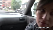 Bigtit Latina rides dick before going undercover
