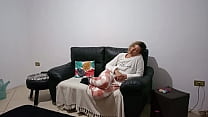 Stepfather comes home and finds his stepdaughter on the couch and she seduces him until they have sex.