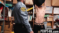 Young Shoplifter Mendoza Monroe Tries to Hide Stolen Merchandise from Officer Vinnie Stefano but Ends up Getting Fucked Instead - Perps4k