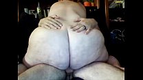 Pawg riding on hairy guy