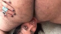 Brunette Sucks Hairy Fat Guy