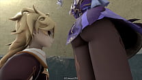 Girl farts on face Animation