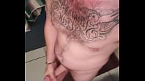 Getting him ready for the shower