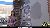 Hottie sucks and fucks black cock for cusmhot at gloryhole 11