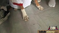 Naughty black wife gang banged by white friends 11