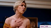 Big tit cougar stepmom boosts her stepdaughters confidence by worshipping her tight body.The milf sucks her titties and tongues the petite teens pussy
