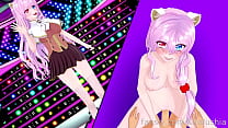 Koikatsu lewdtuber on stage and behind it
