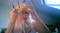 Fuckpig fag Sarah's  humiliation, she masturbates, penetrates her shitpipe cunt, eggs and  pies face