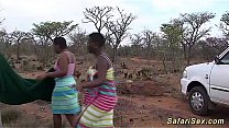 extreme hot african babes in her first outdoor safari sex orgy