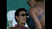 Two horny lesbians Kiss and Victoria Lee  fucks near the pool