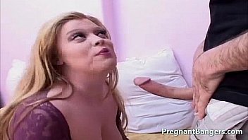 Cock sucking pregnant slut