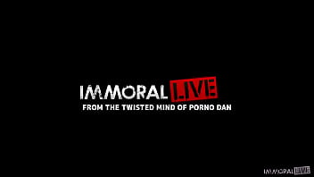 Irina cage gets caught and gangbanged by porno dan's son and his bud