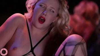 Busty samantha rone in body stocking fishnets plays with herself