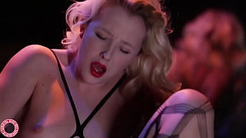 Busty samantha rone in body stocking fishnets plays with herself