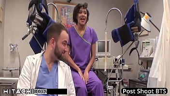 Patient gets hitachi orgasm from nurse jackie banes