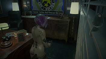 4k re2 remake modded gameplay judy alvarez naked mod of person from cyberpunk