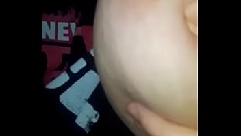 Horny bitch sucking her tittie Horny bitch sucking her tittie