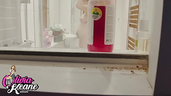 You watch your neighbour in the shower